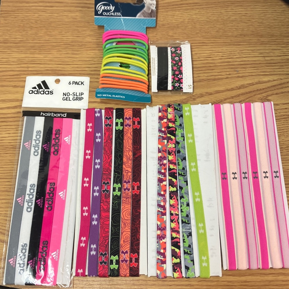 Under Armour Kids Headband Set - Pink, Black, Green, Multicolor